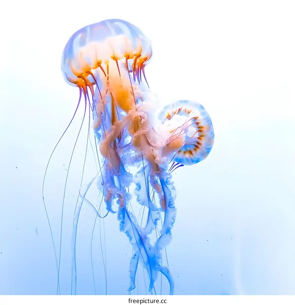 A graceful jellyfish floats through the water