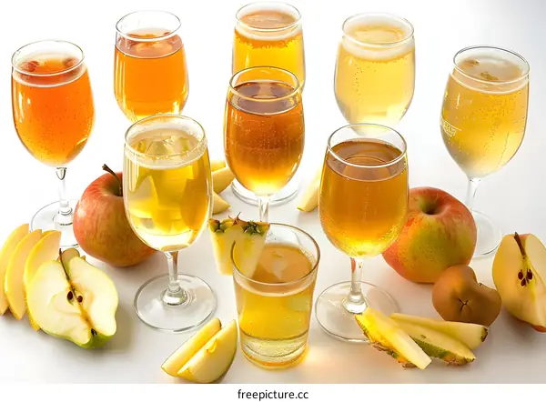 Apple Cider with Apples and Pineapple Slices