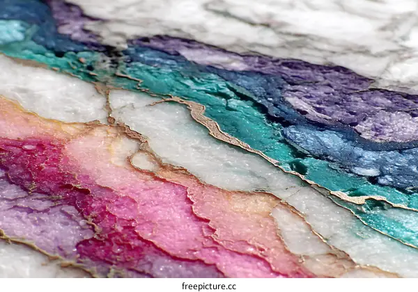 Abstract Rainbow Marble Art Piece