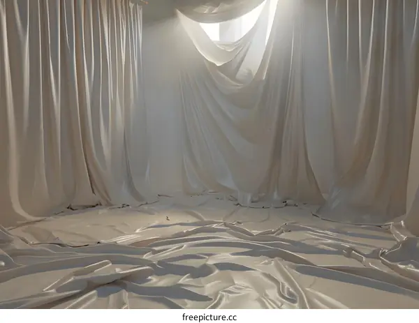 White Fabric Draped Over a Room