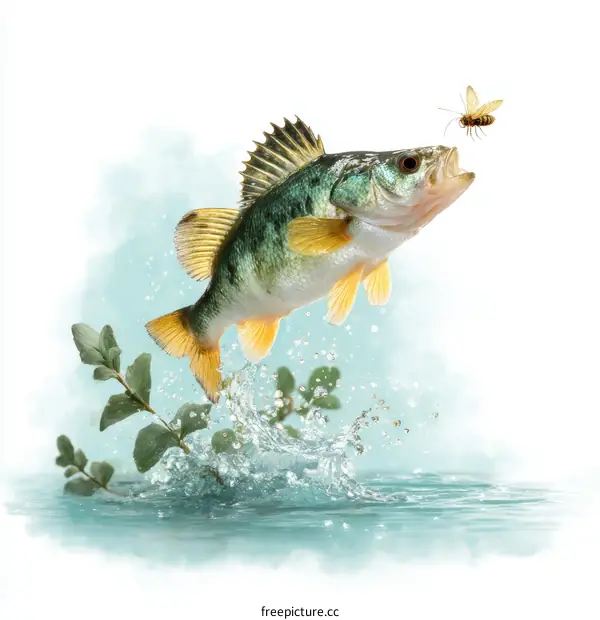 Fish Jumping Out of Water with Splash