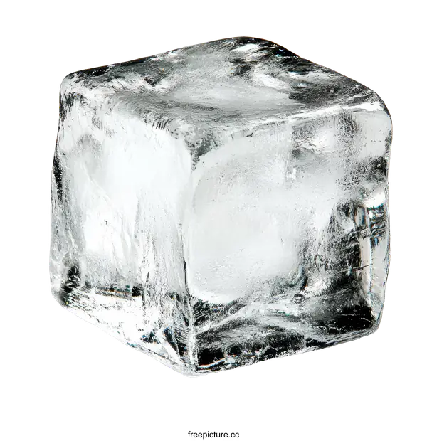 [Transparent Background PNG]Single Ice Cube Closeup