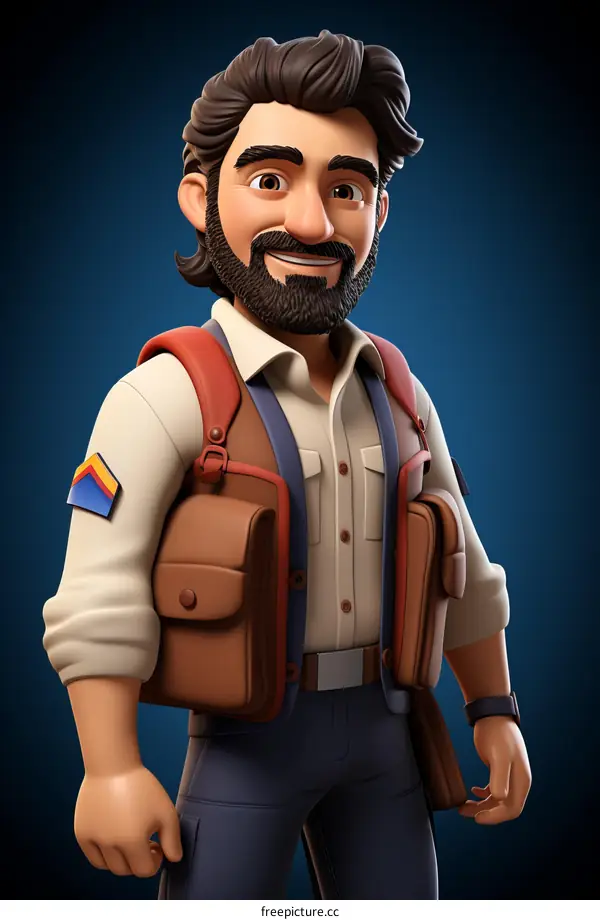 Male Adventurer Archaeologist in Casual Clothes