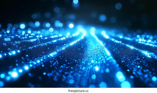 Abstract Blue Digital Wave Pattern Design