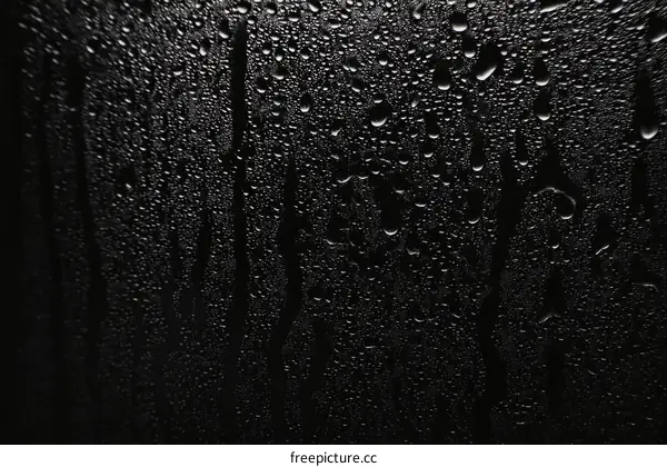 Water Droplets on a Dark Glass Surface