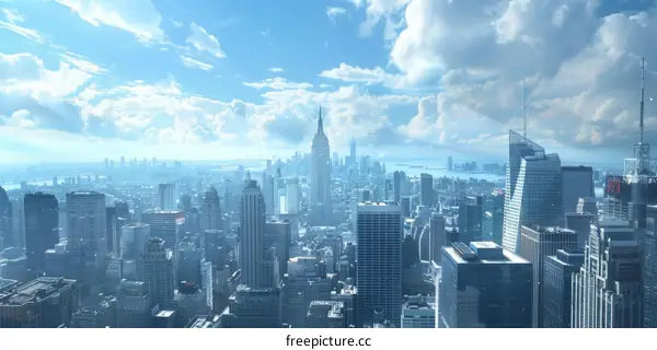 New York City Skyline at Dawn with Empire State Building