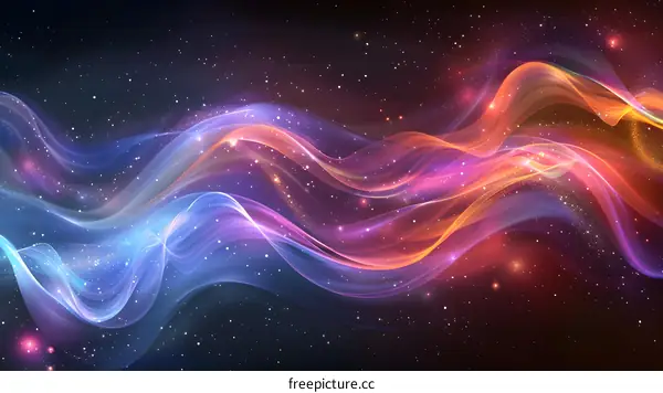 Colorful Nebulae Fly Through Space