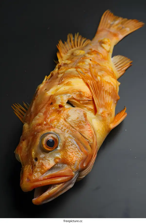 Freshly Caught Redfish on Black Background