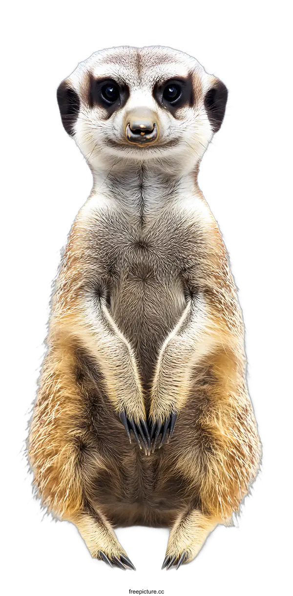[Transparent Background PNG]Cute Meerkat Sitting On White Background