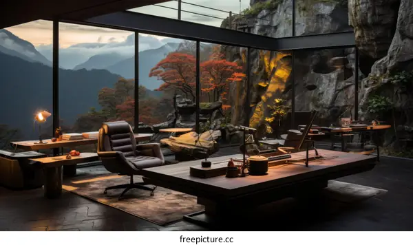 Modern Mountain Home Interior with Stunning Views