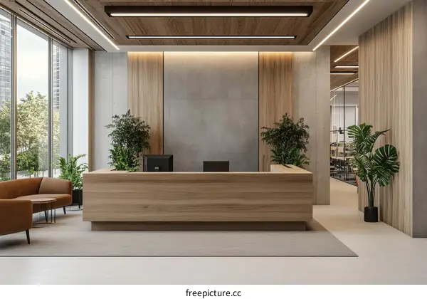 Modern Office Lobby Reception Area Design
