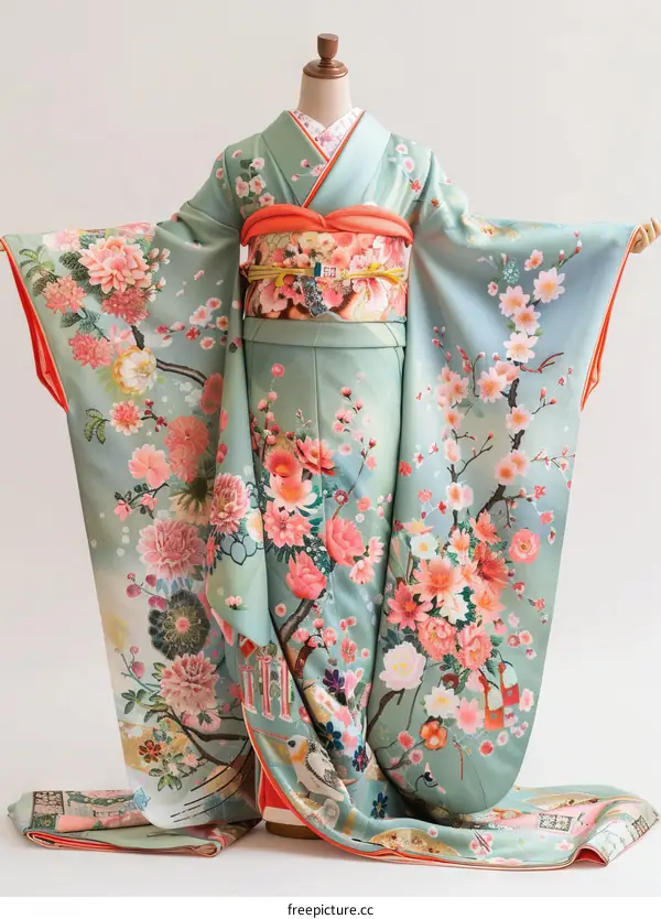 A kimono with a floral pattern