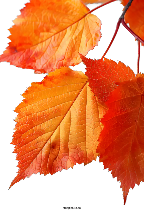 [Transparent Background PNG]Close-up photo of red autumn leaves