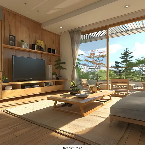 Modern Japanese Style Living Room Interior Design