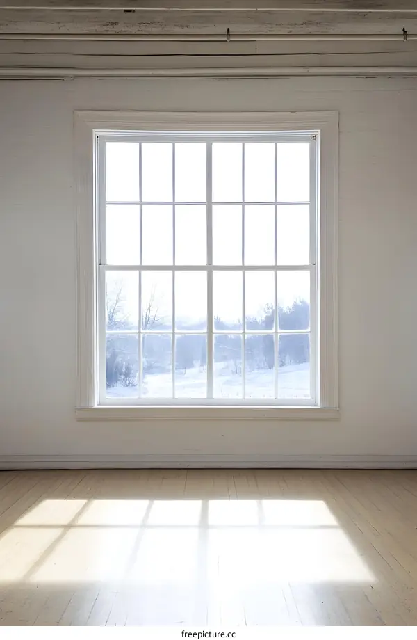 Sunlight Through Window in Empty Room