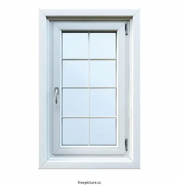 White Plastic Window Frame with Glass Panes