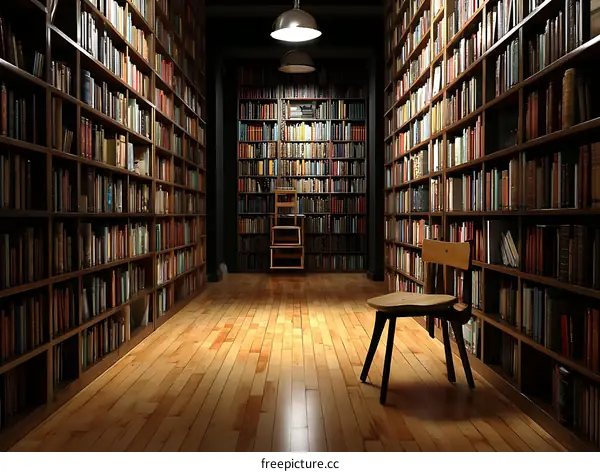 A Serene and Well-Stocked Library Interior