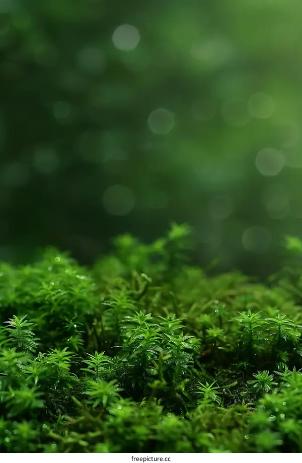 Close-up of green moss with blurred background