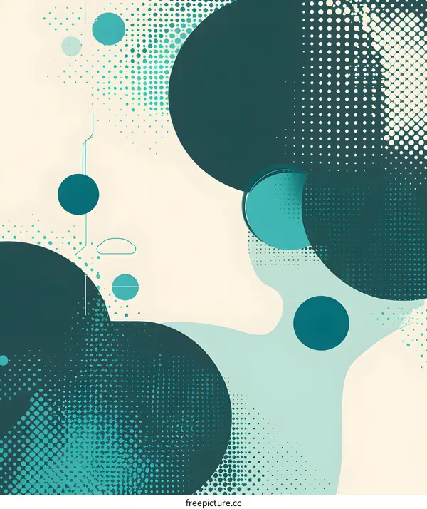 Abstract Geometric Shapes Background with Halftone Effect