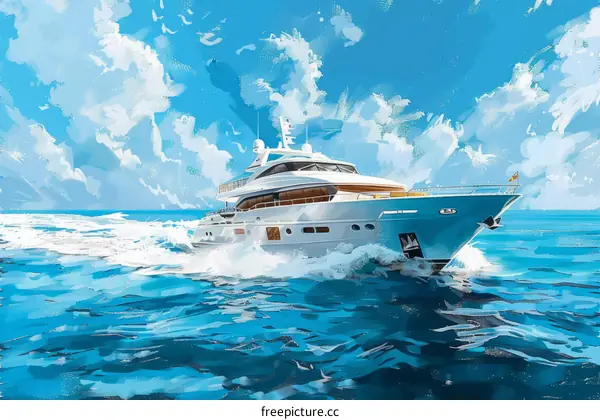 Luxury Yacht Cruising on the High Seas
