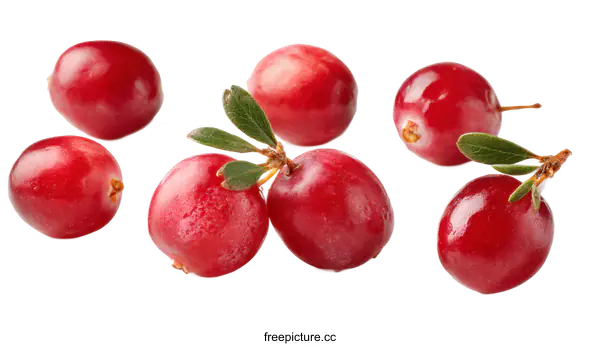 [Transparent Background PNG]Closeup of Fresh Cranberries