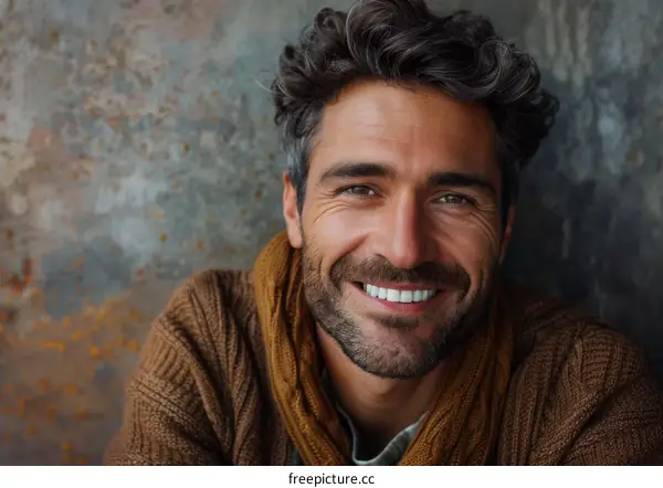Smiling Man Portrait with Warm Tones