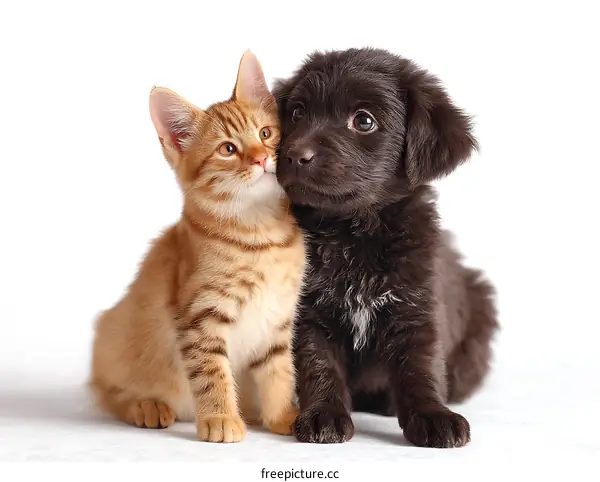 Adorable Kitten and Puppy Friendship