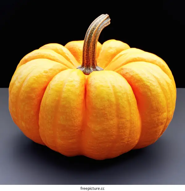 Close-up of a Vibrant Orange Pumpkin
