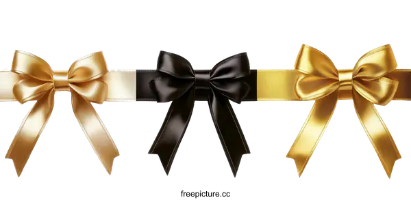 [Transparent Background PNG]Three Elegant Gift Ribbons