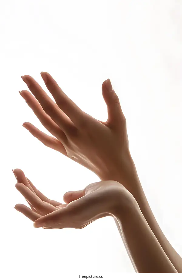 Graceful Hands on White Background