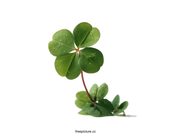 [Transparent Background PNG]Four-leaf Clover Isolated on White Background