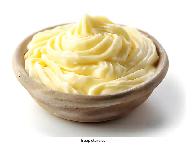 Close-up of a bowl of mayonnaise