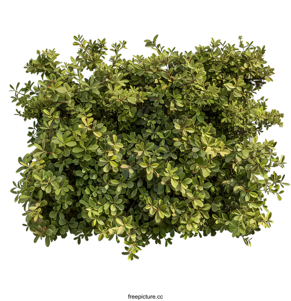 [Transparent Background PNG]Green Bush with Lush Foliage Isolated on White Background
