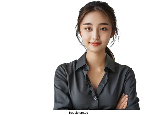 [Transparent Background PNG]Portrait of a Young Asian Woman
