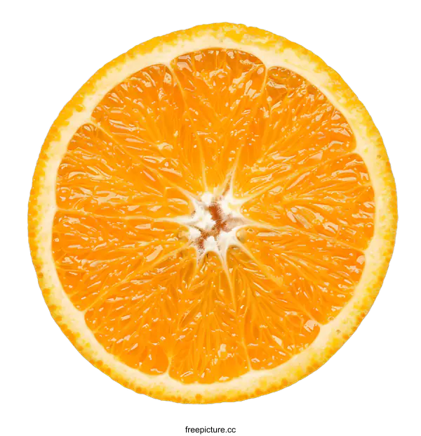 [Transparent Background PNG]Close Up of Half Sliced Orange