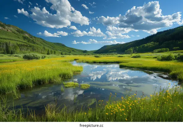 River Winding Through Serene Valley