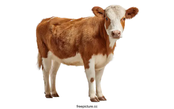 [Transparent Background PNG]Single Cow Portrait Against White Background