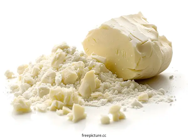 White chocolate chunks and powder