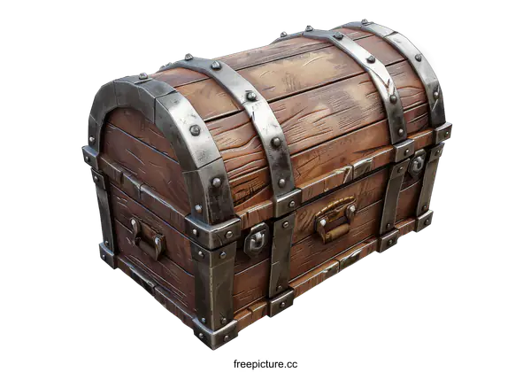 [Transparent Background PNG]An illustration of a wooden treasure chest