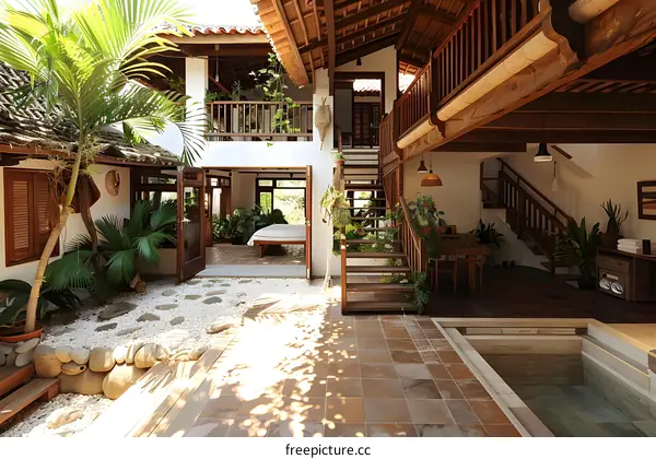 Courtyard of a tropical house