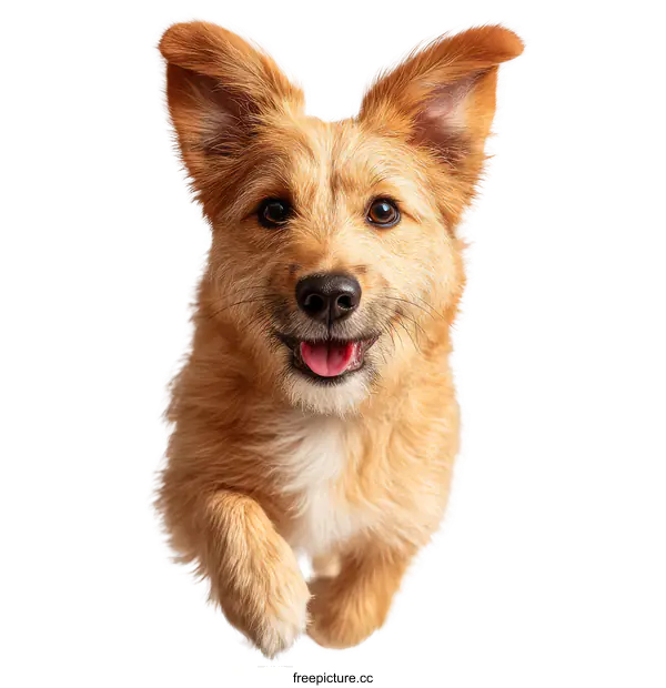 [Transparent Background PNG]Adorable Puppy in Mid-Air