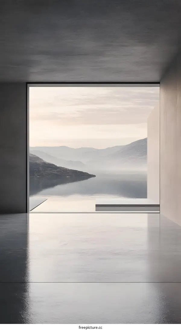 Modern Minimalist Interior Design with Mountain View