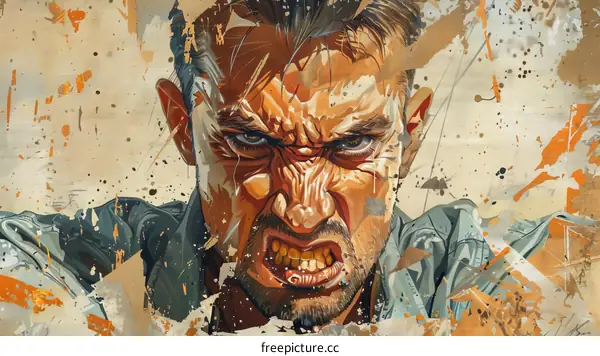 portrait of a man with a beard and a scowl on his face