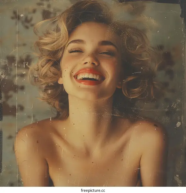 Vintage Portrait of a Smiling Woman