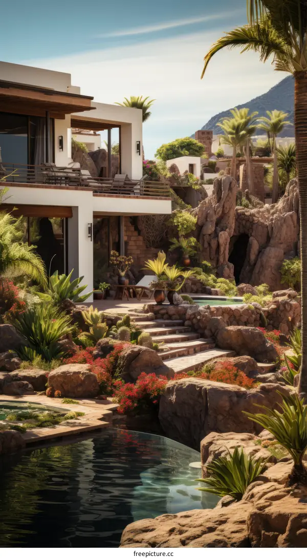 Modern Mexican villa with pool and ocean view