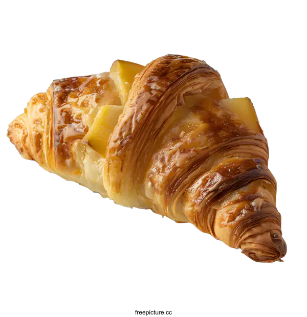 [Transparent Background PNG]Delicious croissant on white background