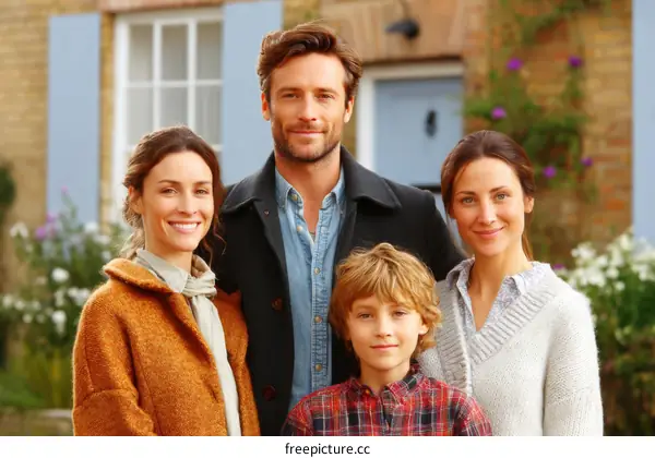 Happy Family Portrait Outdoors