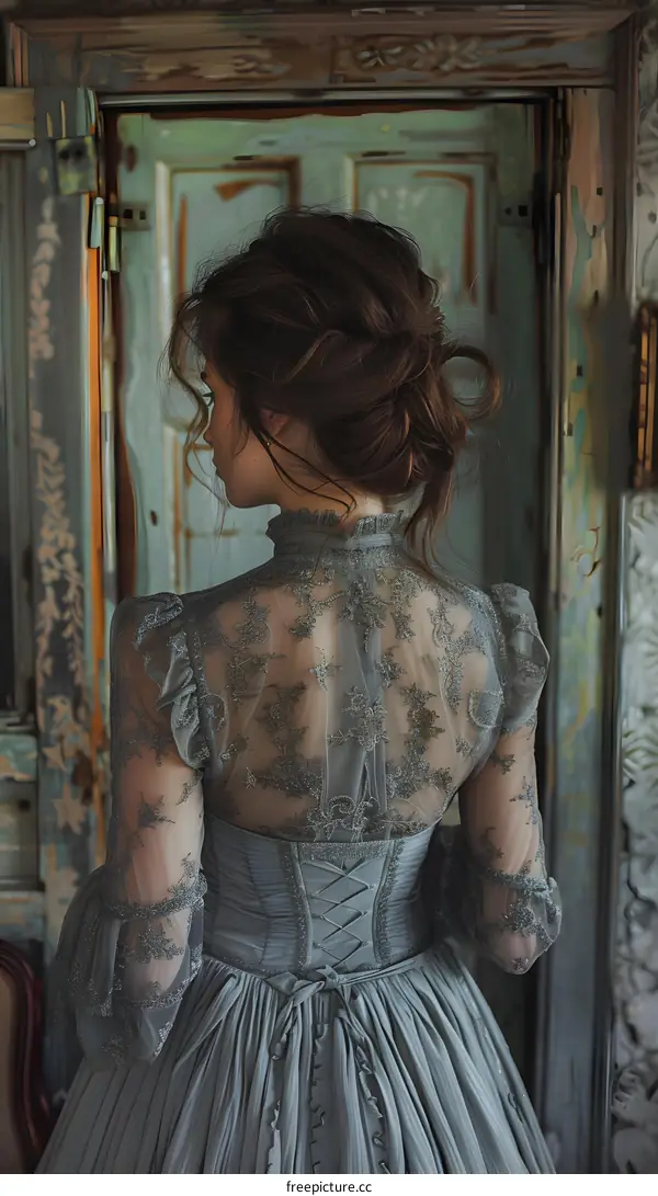 portrait of a girl in a vintage dress