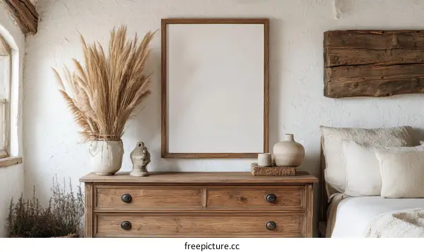 Rustic Chic Bedroom Interior Design Mockup