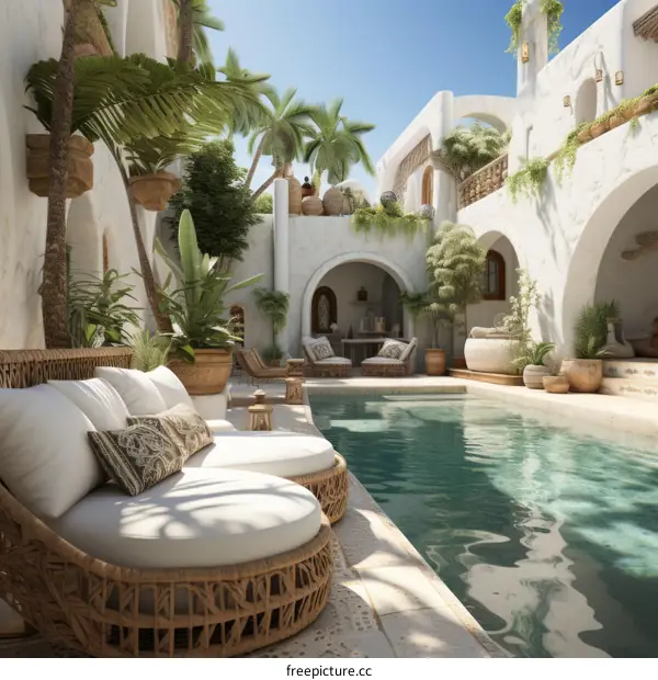 Moroccan Courtyard with Swimming Pool